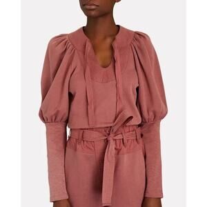 Ulla‎ Johnson Sutton U-neck Puff Sleeve Sweatshirt in Pink Size XS